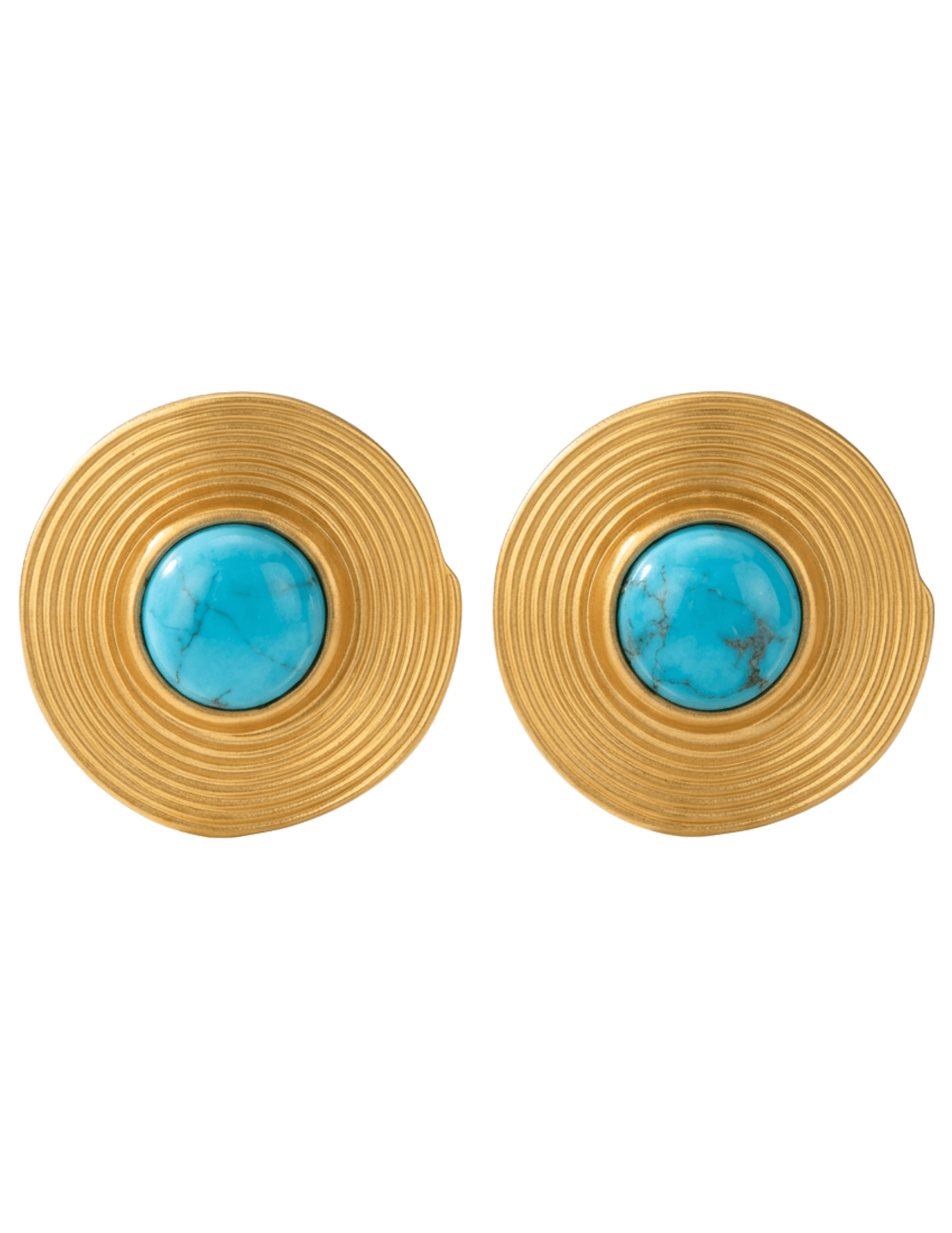 Austin Blaze Shigo gold stud earrings with turquoise stone