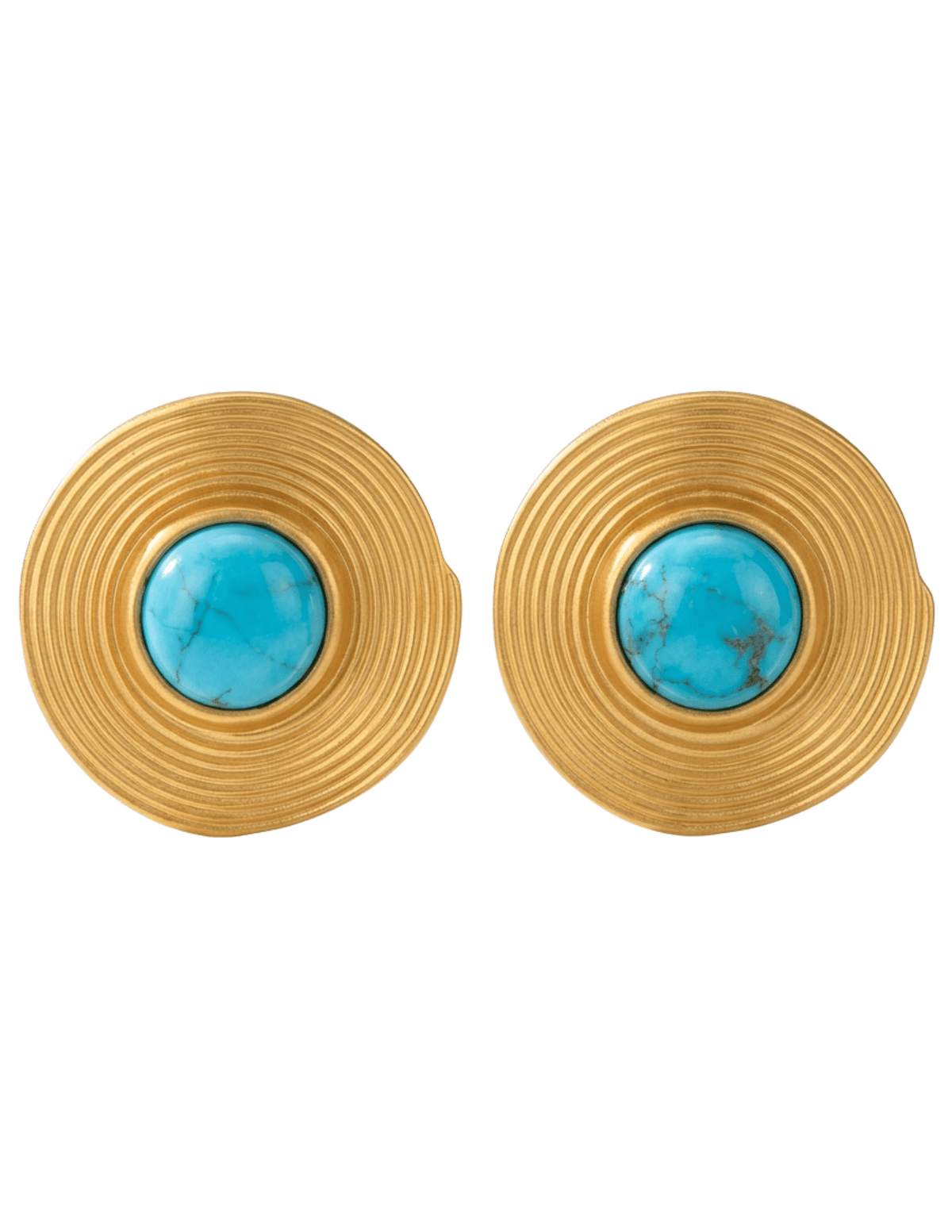 Austin Blaze Shigo gold stud earrings with turquoise stone