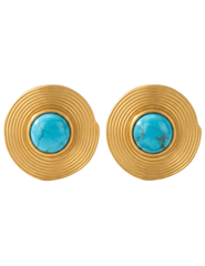 Austin Blaze Shigo gold stud earrings with turquoise stone