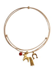 Austin Blaze Shyla drawcord charm necklace with gold-tone charms