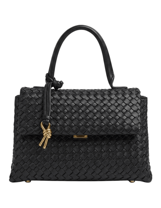Austin Blaze Sloane Woven Top Handle Bag in black,