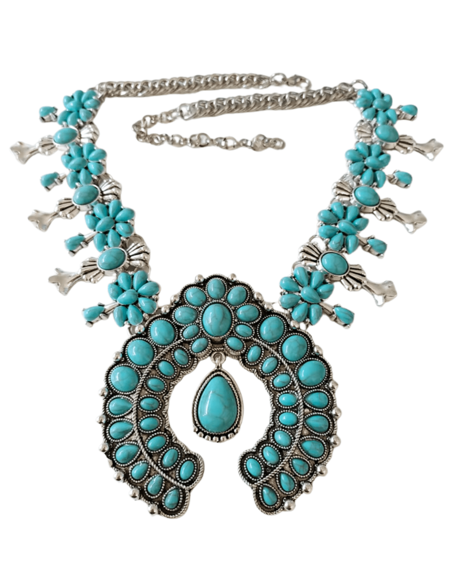 Austin Blaze - Austin Blaze Turquoise Squash Blossom Statement Necklace - Buy Online