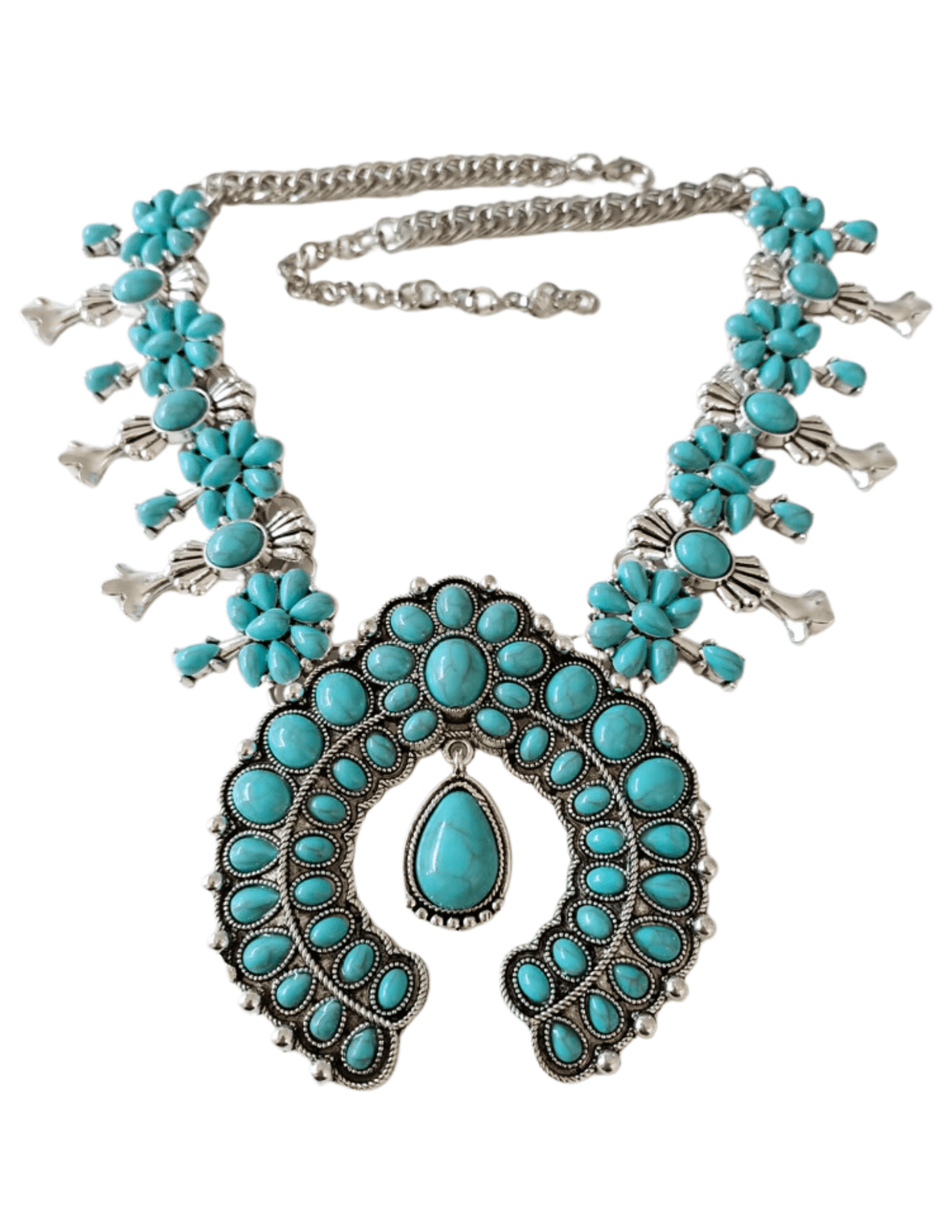 Austin Blaze - Austin Blaze Turquoise Squash Blossom Statement Necklace - Buy Online