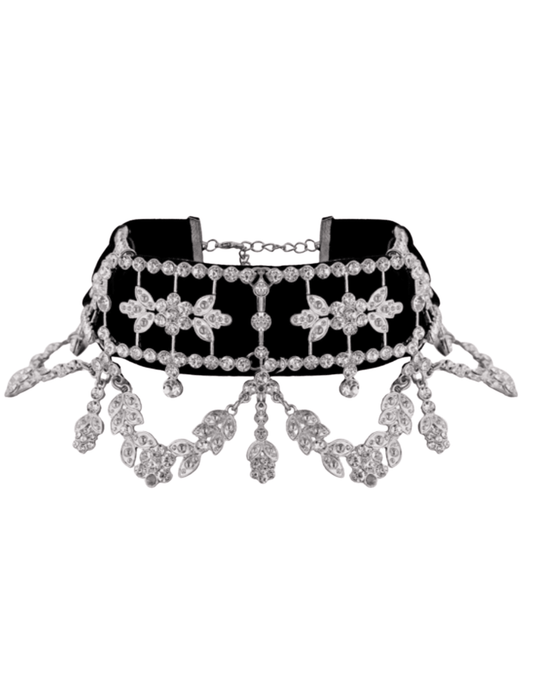 Austin Blaze - Austin Blaze Velvet and Rhinestone Statement Choker Necklace - Buy Online
