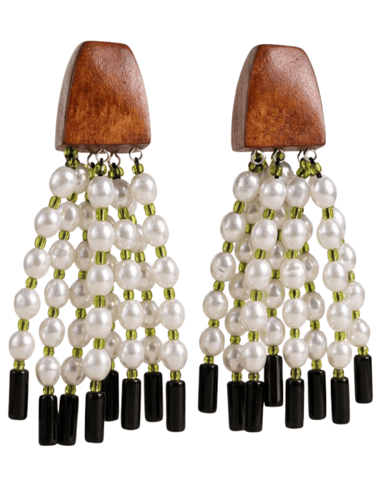 Austin Blaze Vera Wooden Dangle Earrings |