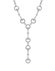 Shop the Austin Blaze Zora Horse Bit Lariat Necklace in Silver closeup