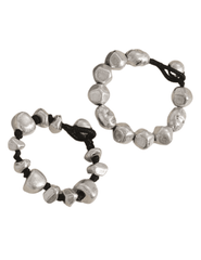 Austin Blaze Zya chunky beaded bracelet pair in black and silver
