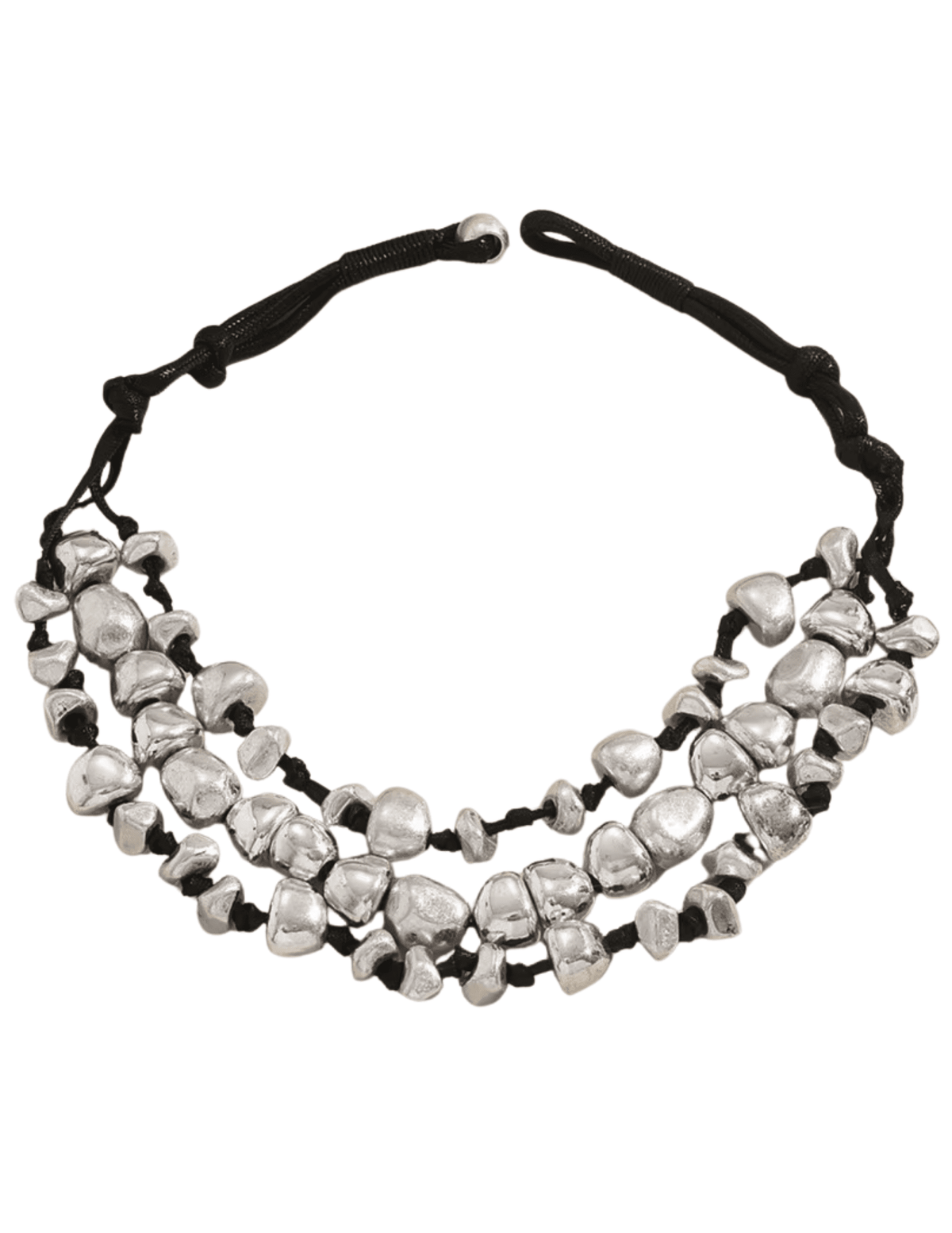 Austin Blaze Zya chunky beaded necklace in black and silver