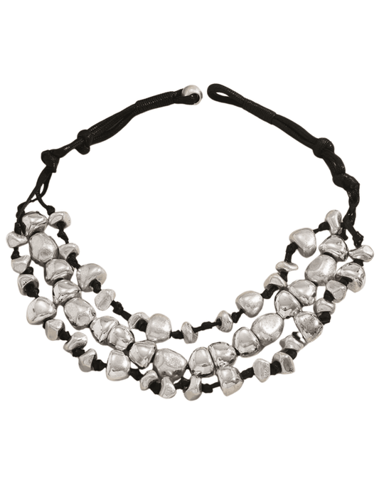 Austin Blaze Zya chunky beaded necklace in black and silver