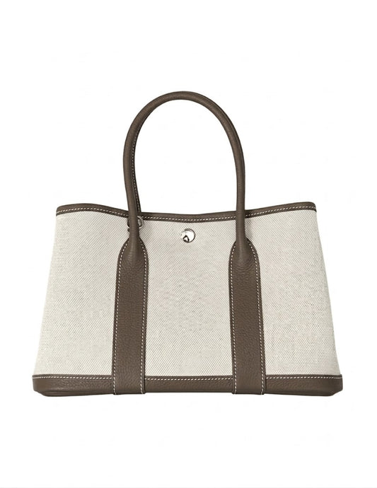 Austin Blaze Magnolia 31 Canvas Leather Tote in Dark Grey