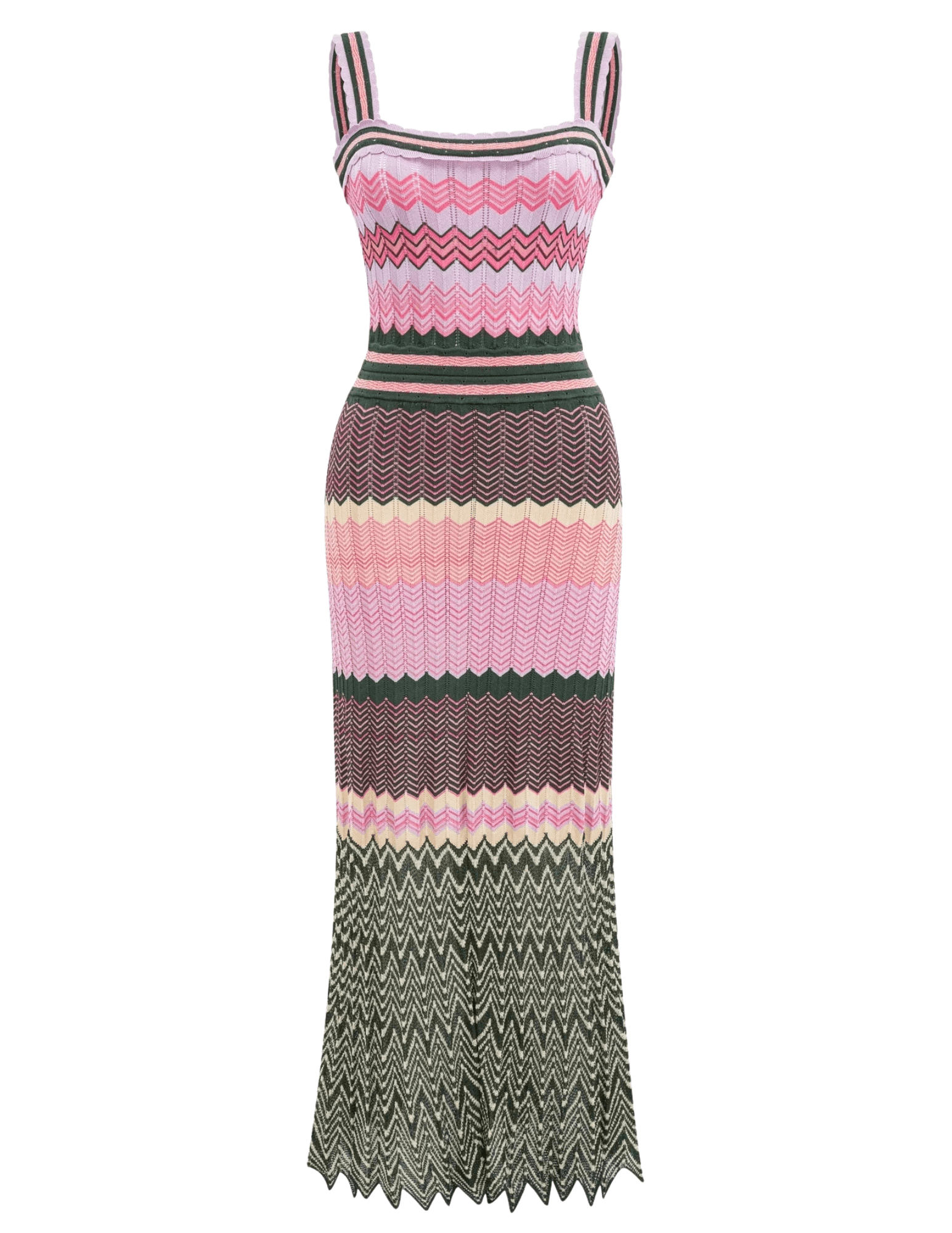 St. Barths La Robe Courtney Chevron Knit Midi Dress