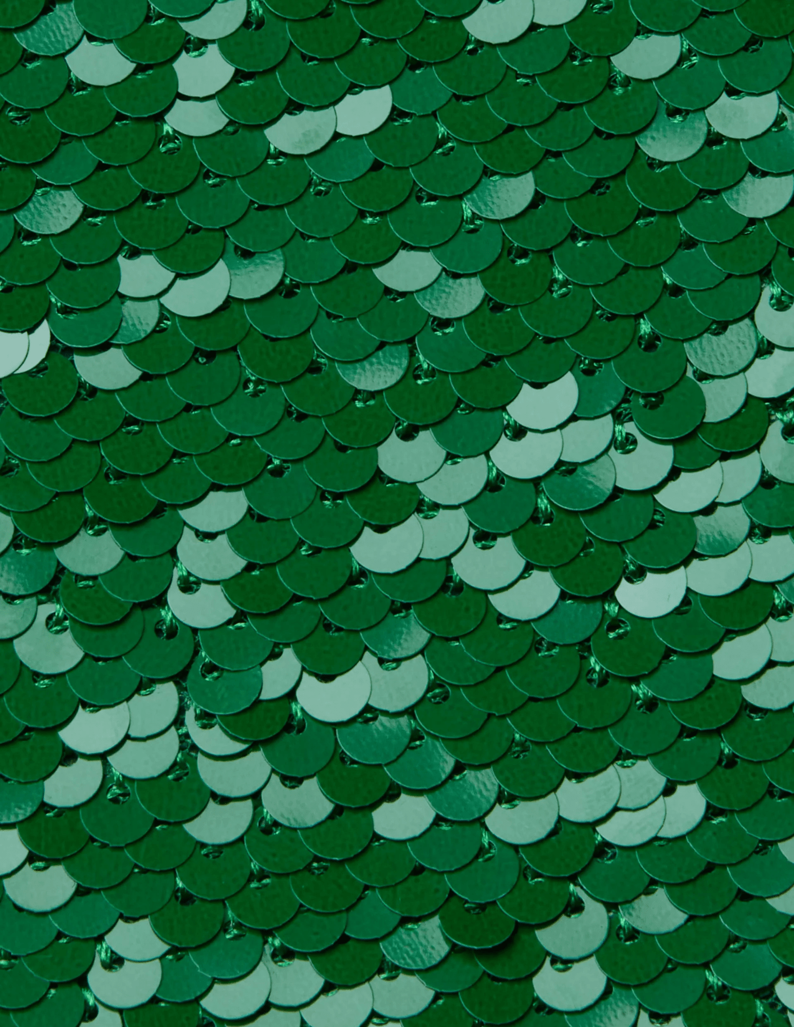 Close-up detail of green sequins on L’AGENCE Karma Maxi Dress