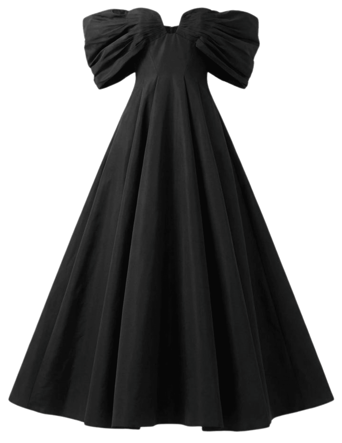 Cult Gaia Aviva off-shoulder black floor-length gown