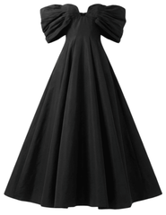Cult Gaia Aviva off-shoulder black floor-length gown