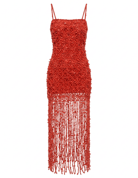 Cult Gaia Calantha Beaded Gown in Canyon