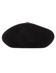 Cult Gaia Caldera Clutch in black velvet with gold clasp closure