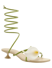 Side view of Cult Gaia Claire Sandal in Multi with 1.4 inch kitten heel