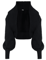 Cult Gaia Corey Open Knit Cardigan in Black 