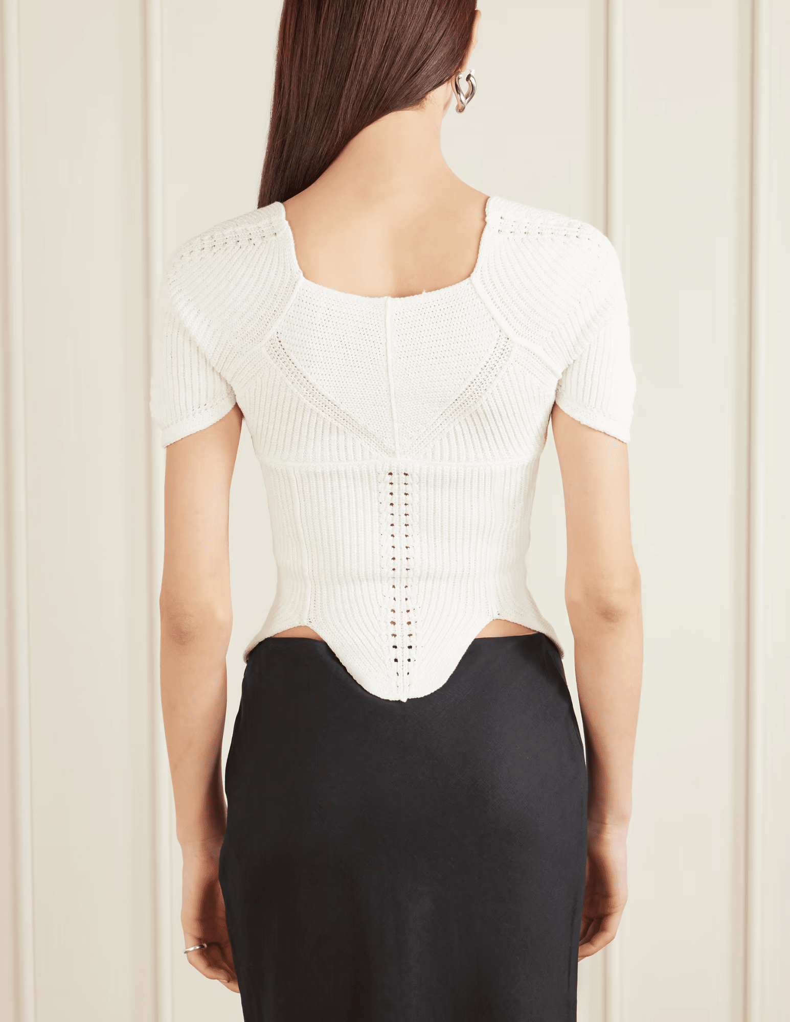 Back view of Cult Gaia Eliza fitted knit top