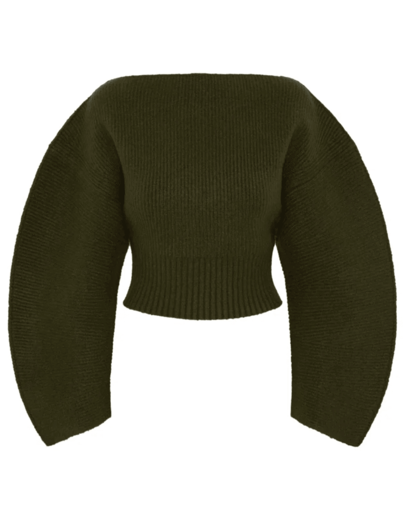 Cult Gaia Ella Rounded Sleeve Sweater in Deep Rosemary front view