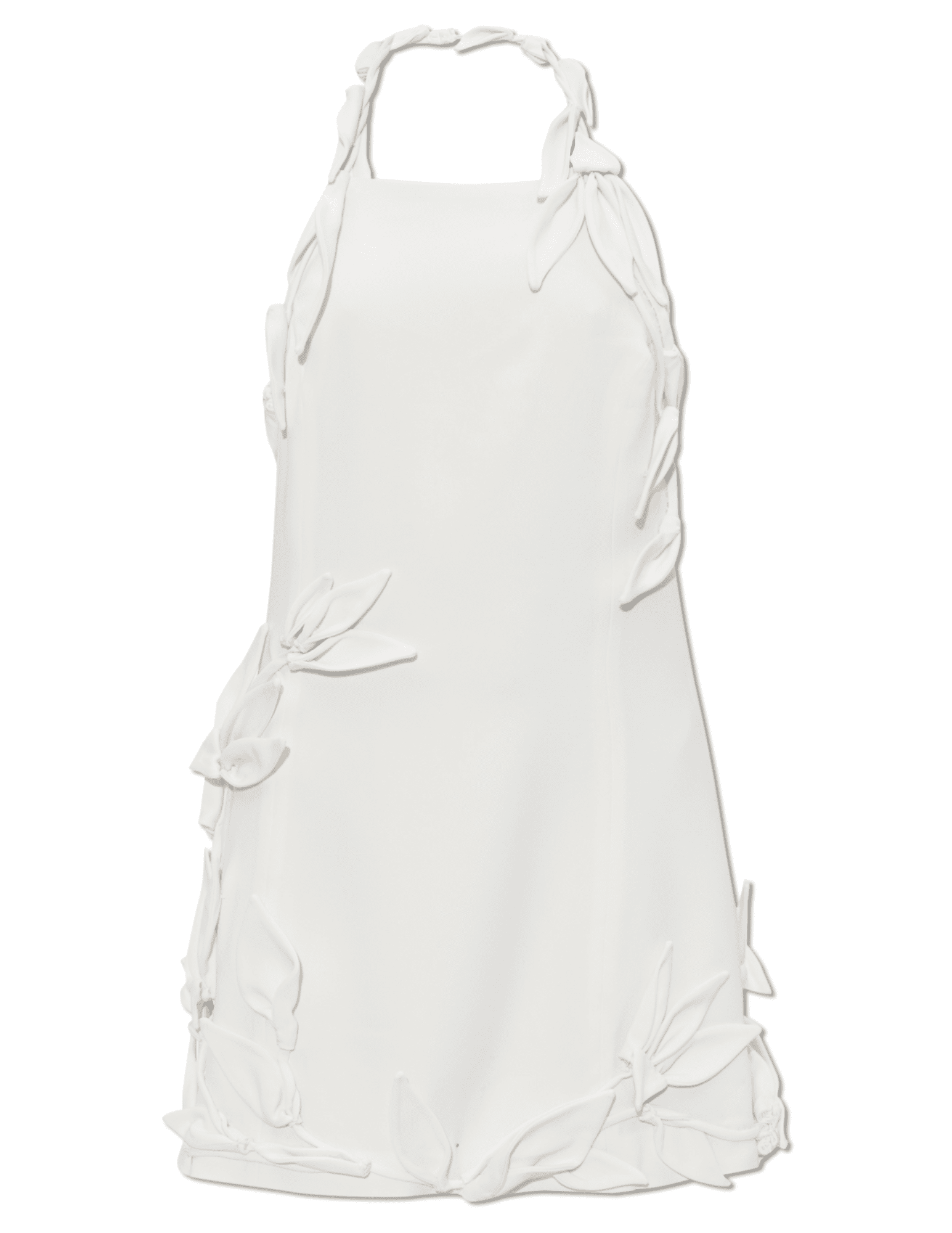 Cult Gaia Elliana mini dress in off white with sculptural halter neckline