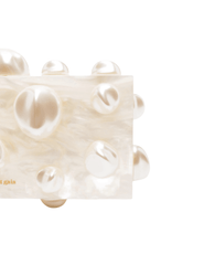 Cult Gaia sculptural ivory clutch handbag for cocktail and evening wear