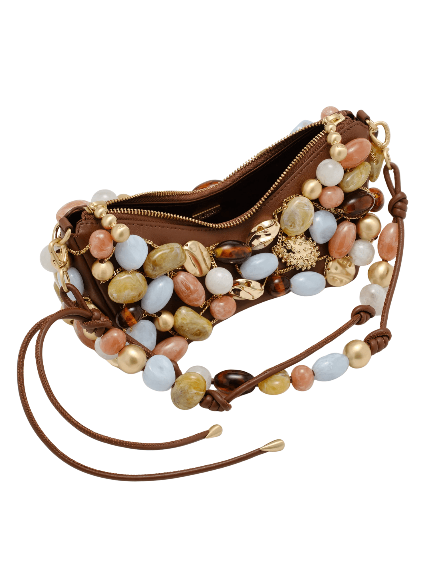 Cult Gaia Mercier Mini Shoulder Bag in Saddle Bauble Multi side