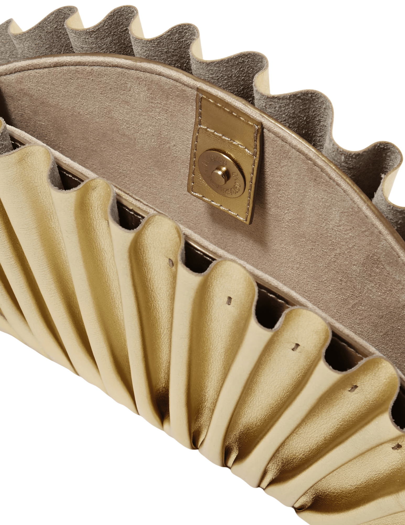 Close-up of pleated Cult Gaia Nala Mini Clutch