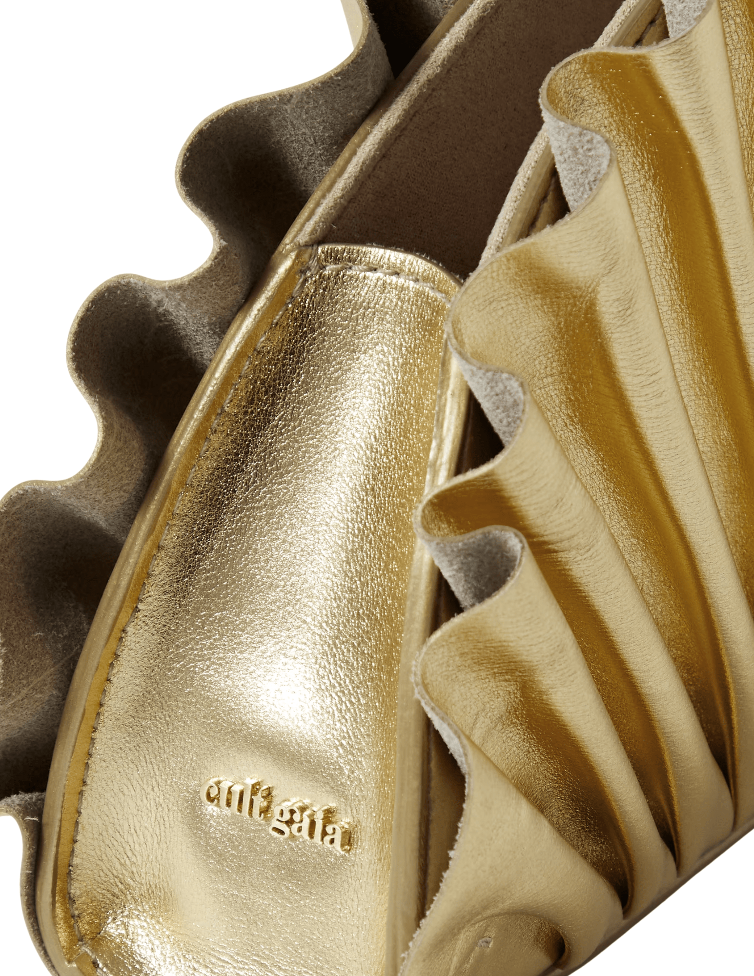 Close-up of pleated Cult Gaia Nala Mini Clutch