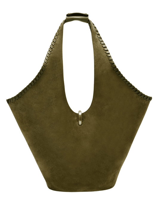 Cult Gaia Nova Suede Tote in Rosemary