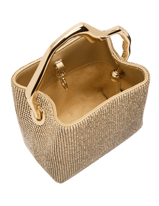 Cult Gaia Solene Mini Rhinestone Bag in Sand Dollar