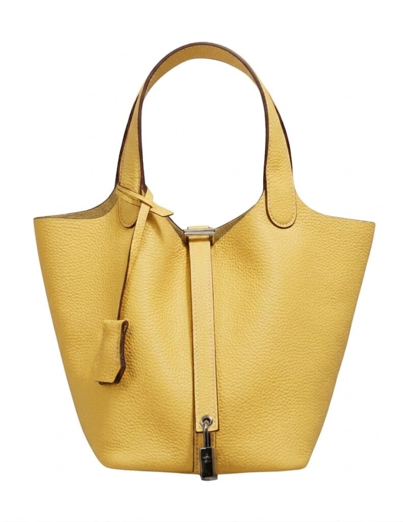 Austin Blaze Pippa Leather Basket Bag in Pineapple