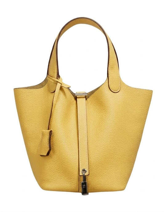 Austin Blaze Pippa Leather Basket Bag in Pineapple
