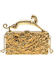 Fleur de Camélia - Fleur de Camélia Cheetah Handle Metallic Clutch - Buy Online