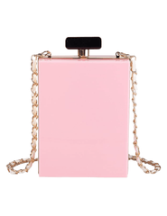 Light pink parfum crossbody bag back view