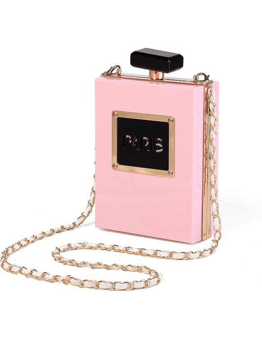 Light pink parfum crossbody bag  side view