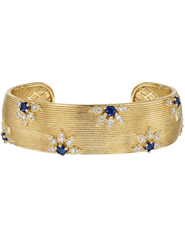 Fleur de Camélia Avalon Textured Bangle in Gold & Blue