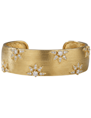 Fleur de Camélia Avalon Textured Bangle in Gold & Clear