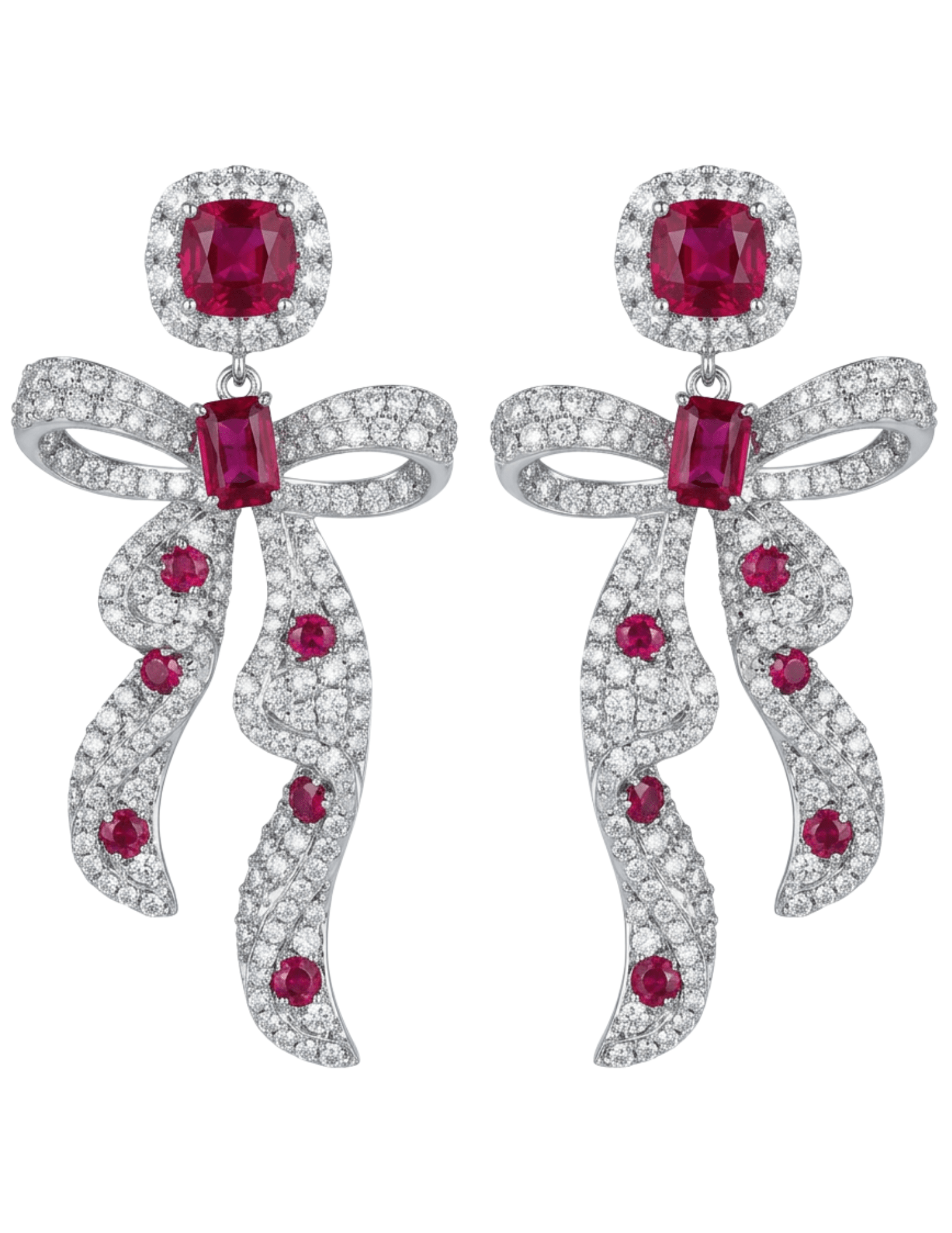 Fleur de Camélia Clementine Pavé Bow Earrings