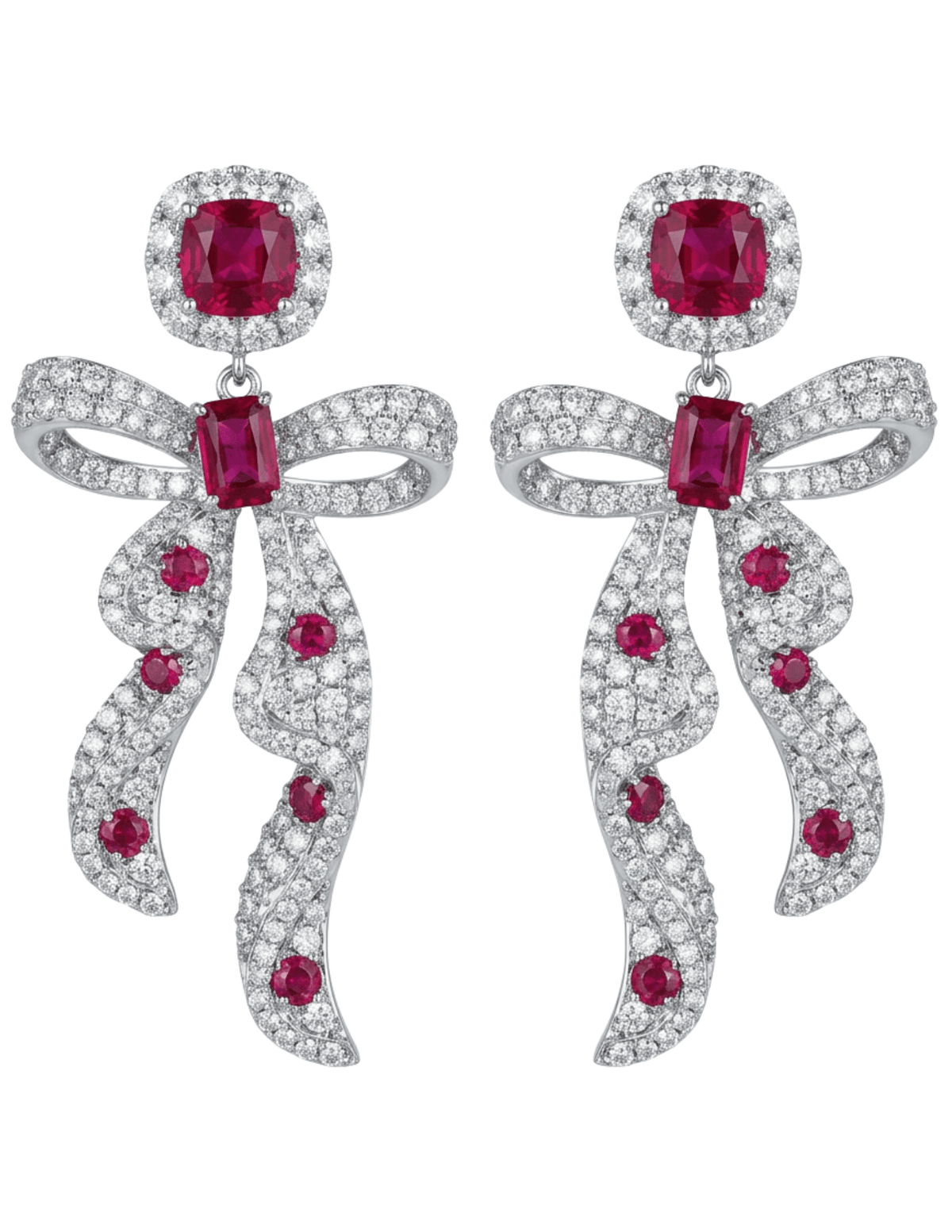 Fleur de Camélia Clementine Pavé Bow Earrings