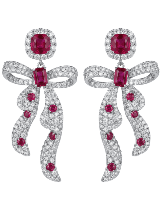 Fleur de Camélia Clementine Pavé Bow Earrings