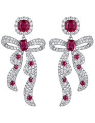 Fleur de Camélia Clementine Pavé Bow Earrings