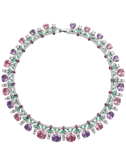 Fleur de Camélia Cordelia CZ Necklace in Pink Purple Multi