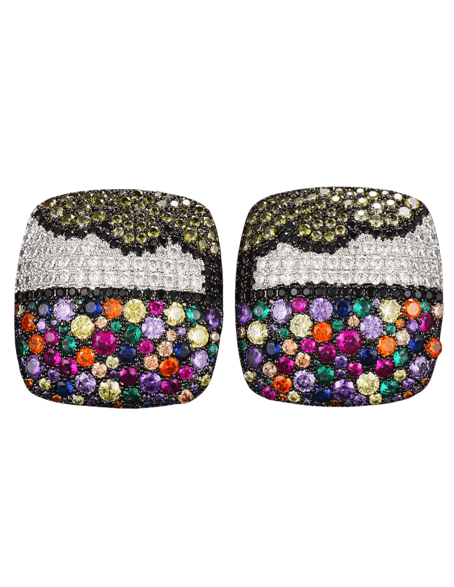 Fleur de Camélia Danna Pavé Earrings Black Multi | Steven Dann
