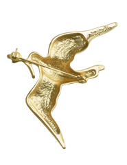 Back view of Fleur de Camélia Enna dove brooch in gold