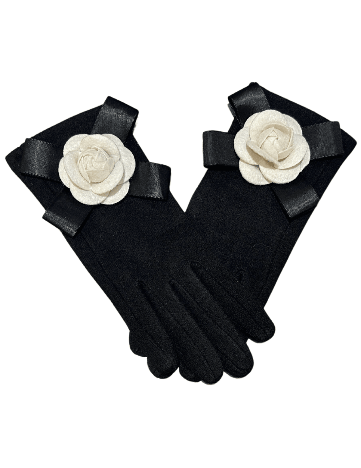 Fleur de Camélia - Fleur de Camélia Felt Camellia Bow Gloves - Buy Online