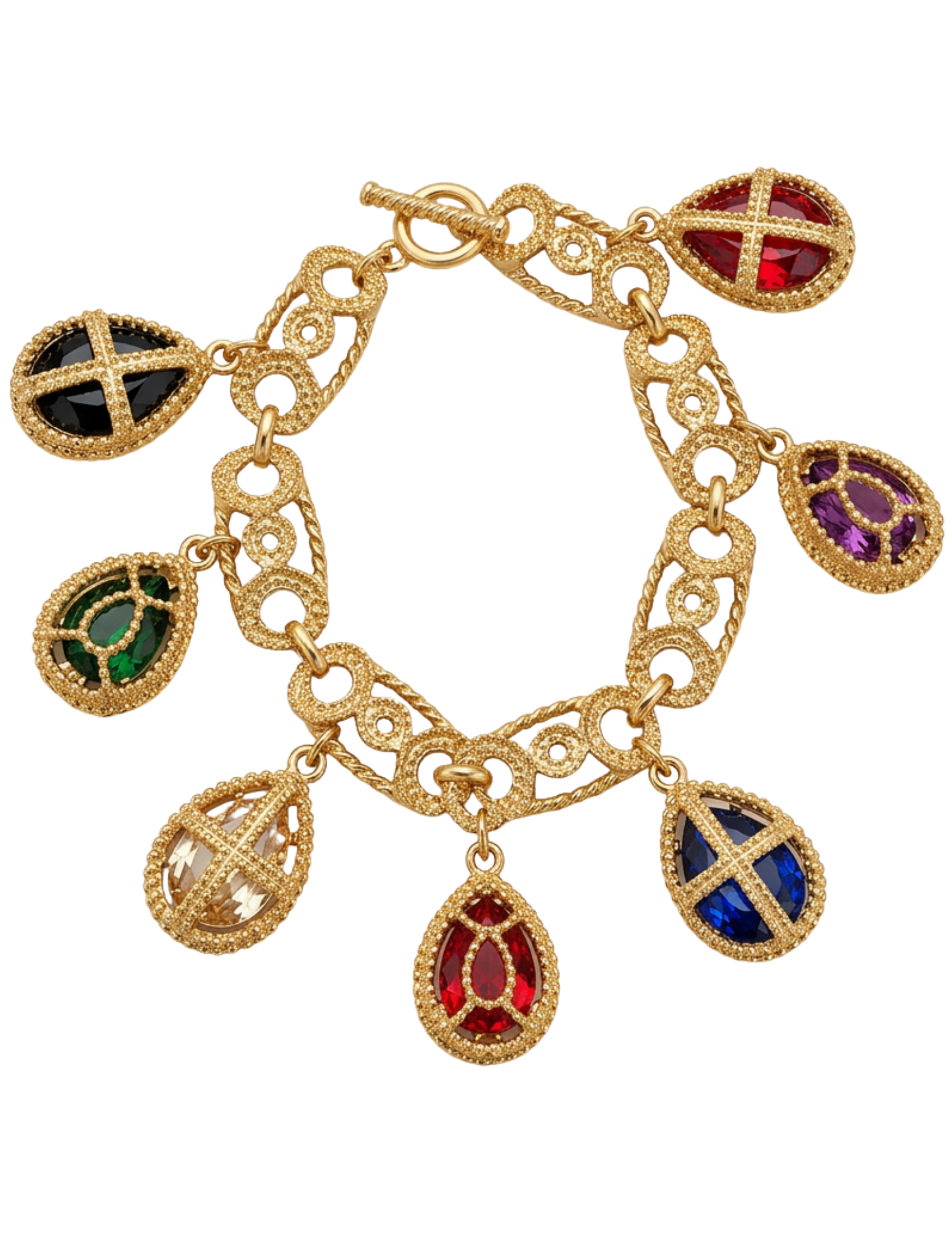Fleur de Camélia Frances Charm Bracelet in Gold Multi