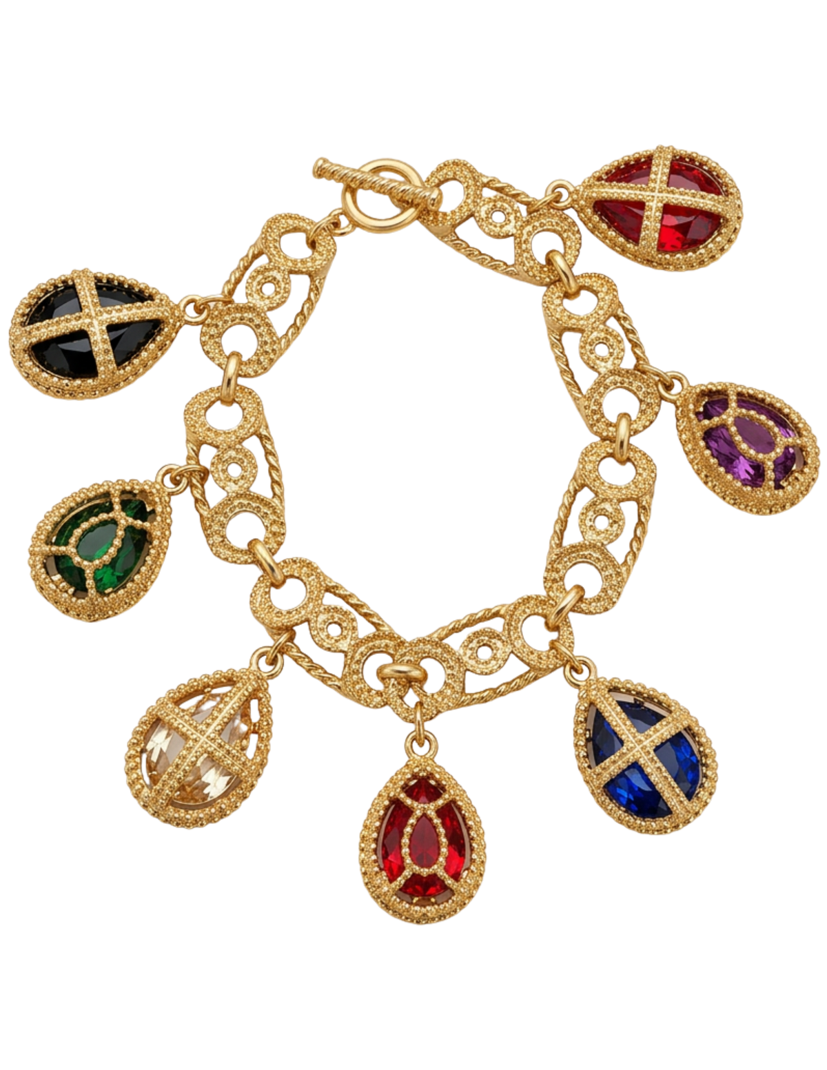 Fleur de Camélia Frances Charm Bracelet in Gold Multi