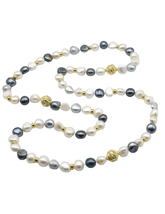 Fleur de Camélia Mer Freshwater Pearl Necklace in ivory multi strand