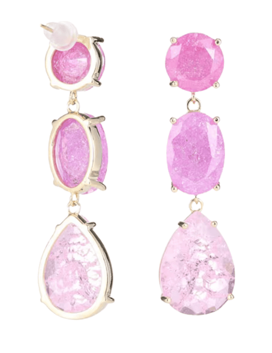 Elegant pink statement earrings by Fleur de Camélia